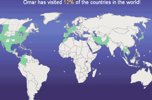 Omar's World Travel Map
